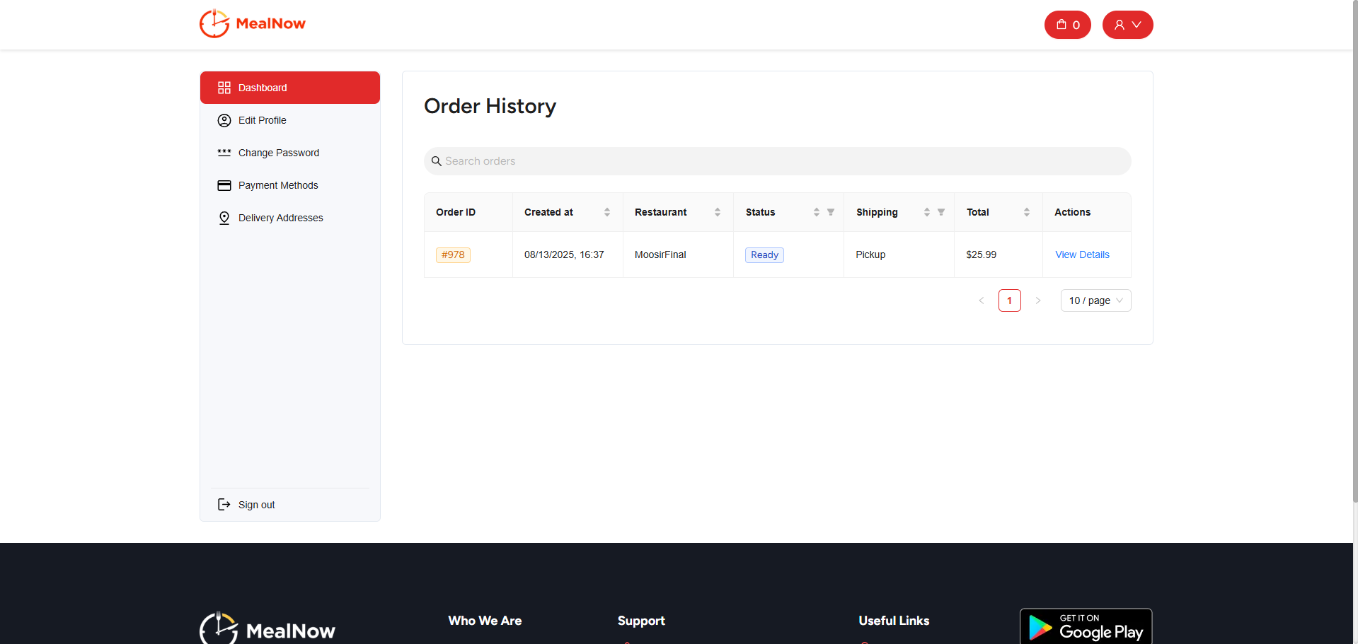 Profile sections